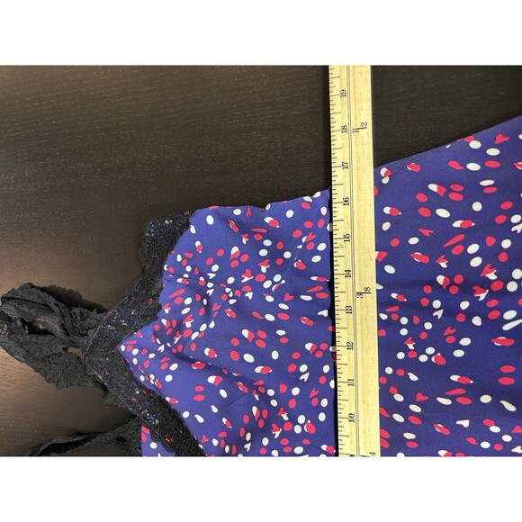 Koche Collective Slip Dress Purple Polka Dot Black Lace Size 40 US 8 - Picture 8 of 13